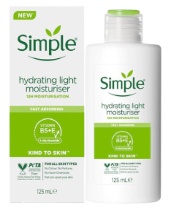 آبرسان و مرطوب کننده سیمپل مدل Light حجم 125میلی لیتر